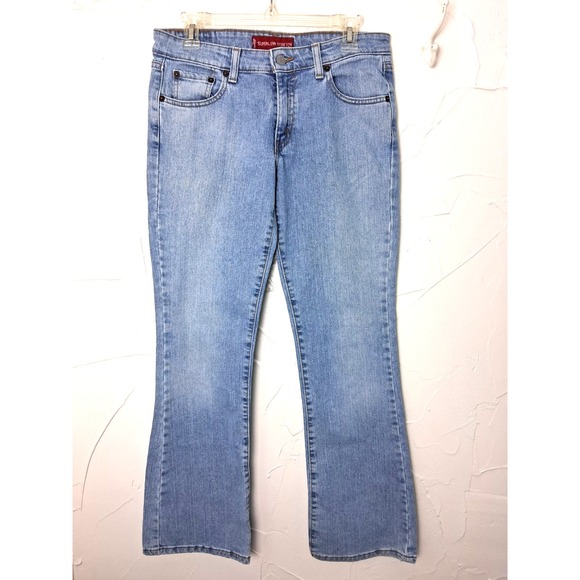 Y2K 2004 Levis Super Low Stretch Flare Leg Jeans Size‎ 9 Boho Hippie Western - Picture 1 of 9